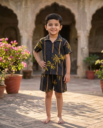 Pure Jaipur Cotton Tropical Palm Co-ord Set