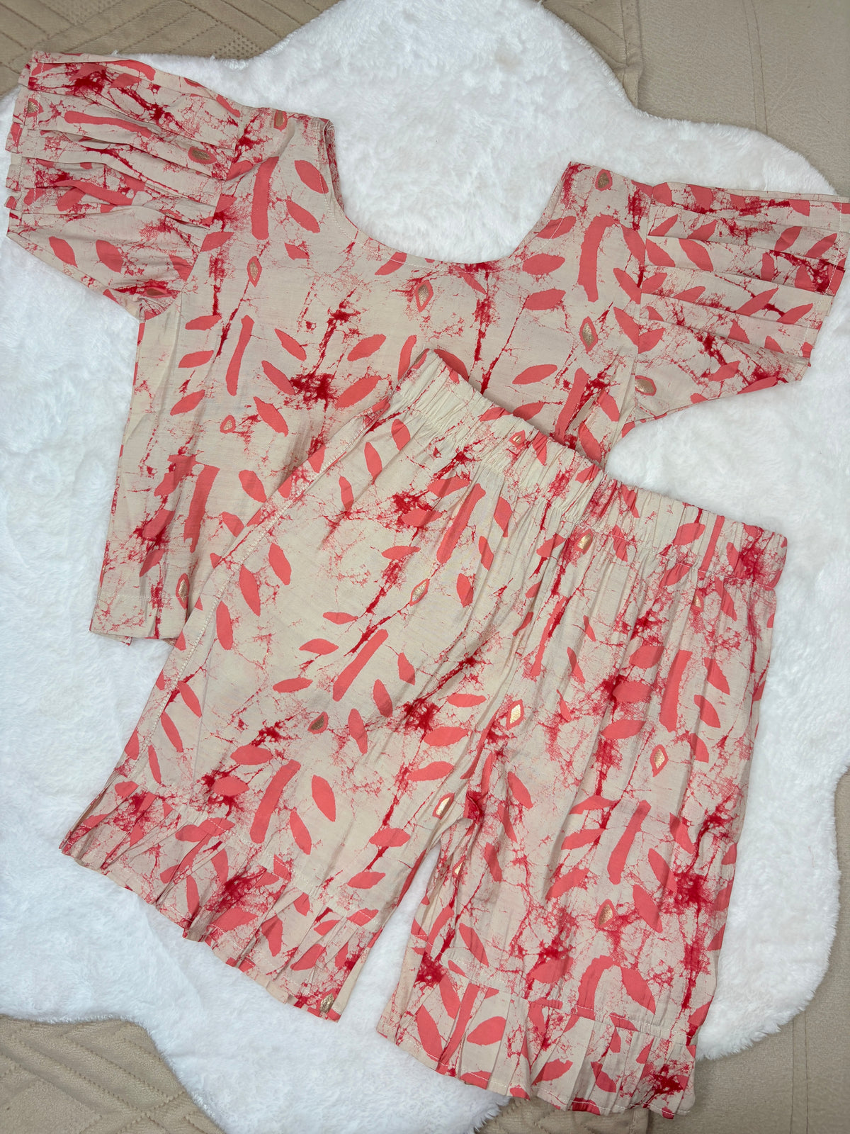 Coral Blush Modal Silk Co-ord Set