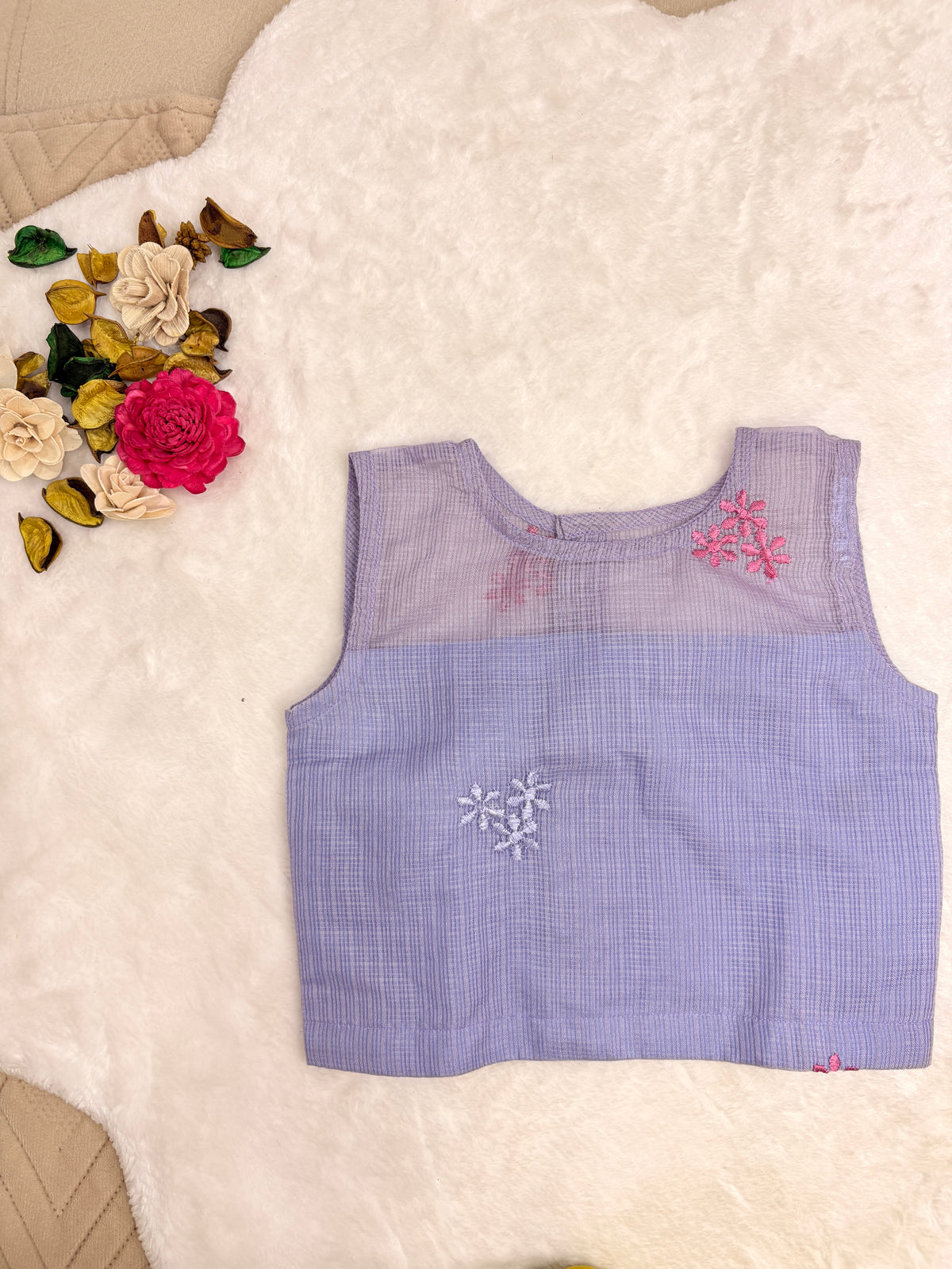Enchanting Lavender Kota Floral Lehenga Set