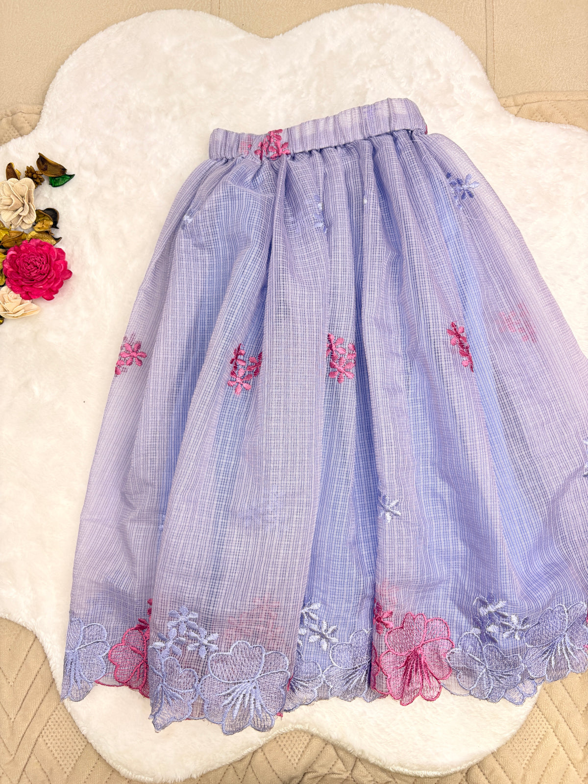 Enchanting Lavender Kota Floral Lehenga Set