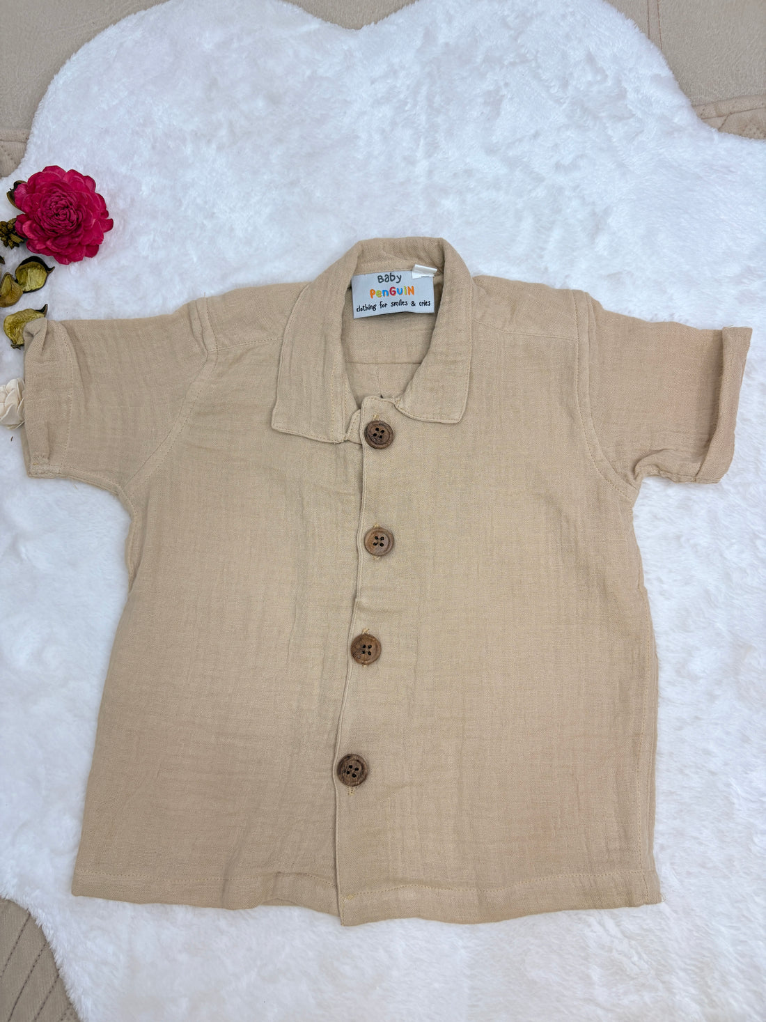 Beige Muslin Cotton Shirt