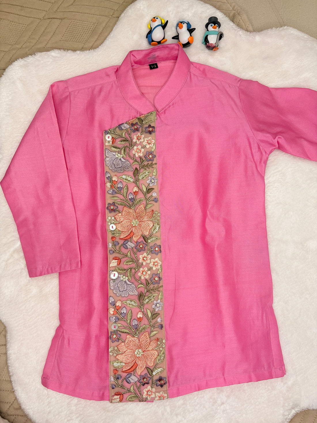 Pink Pure Chanderi Silk Kurta