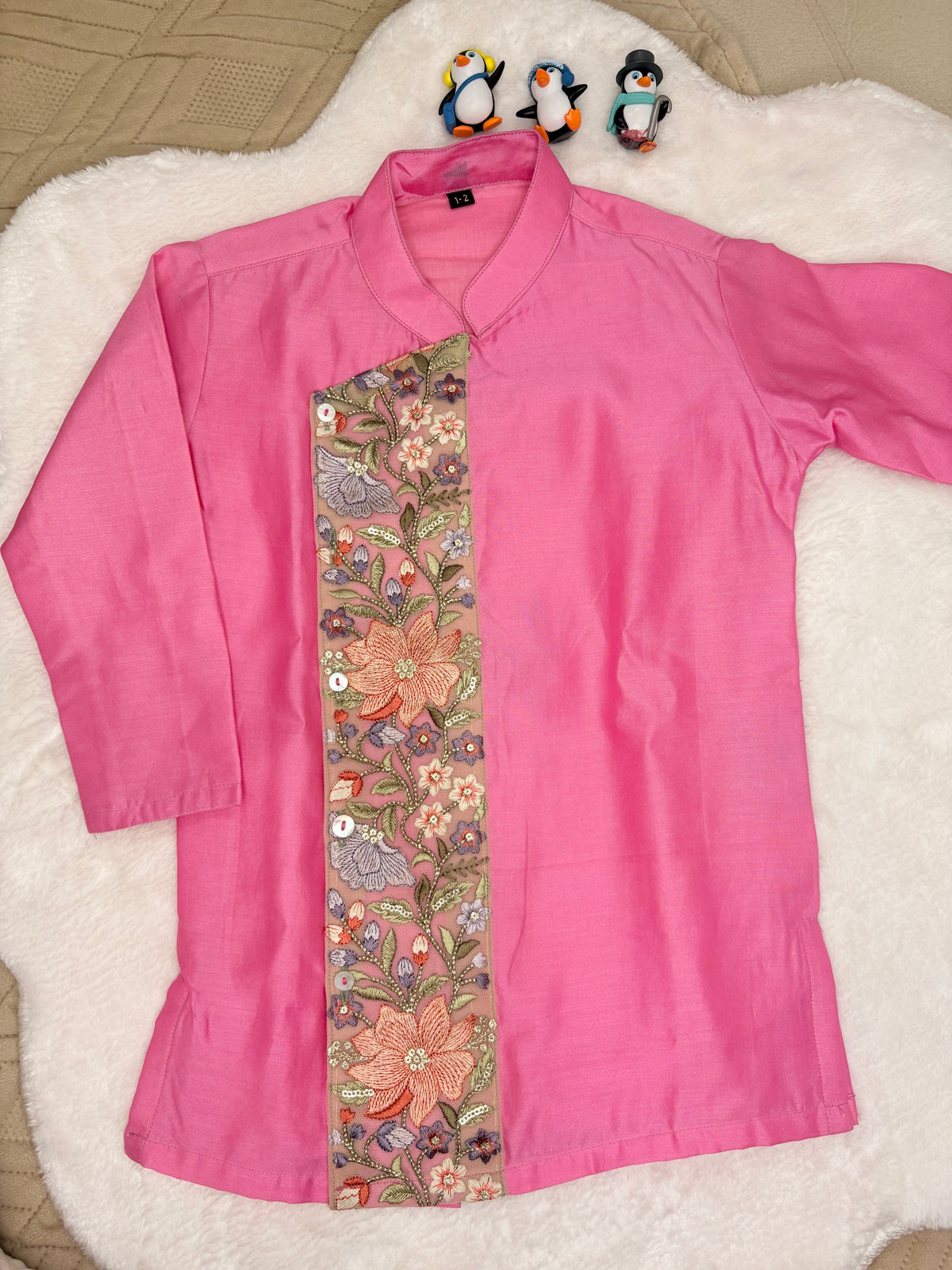 Pink Pure Chanderi Silk Kurta