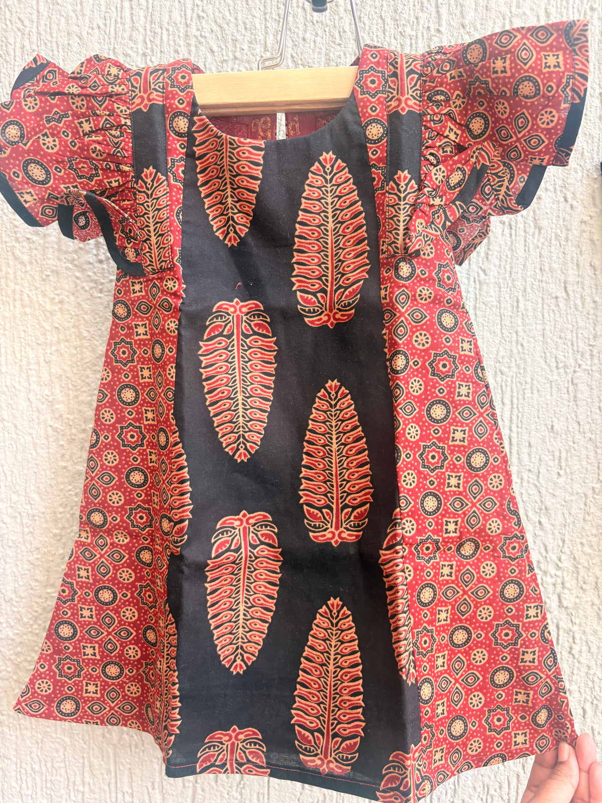 Cute Motif Ajrakh Cotton Dress