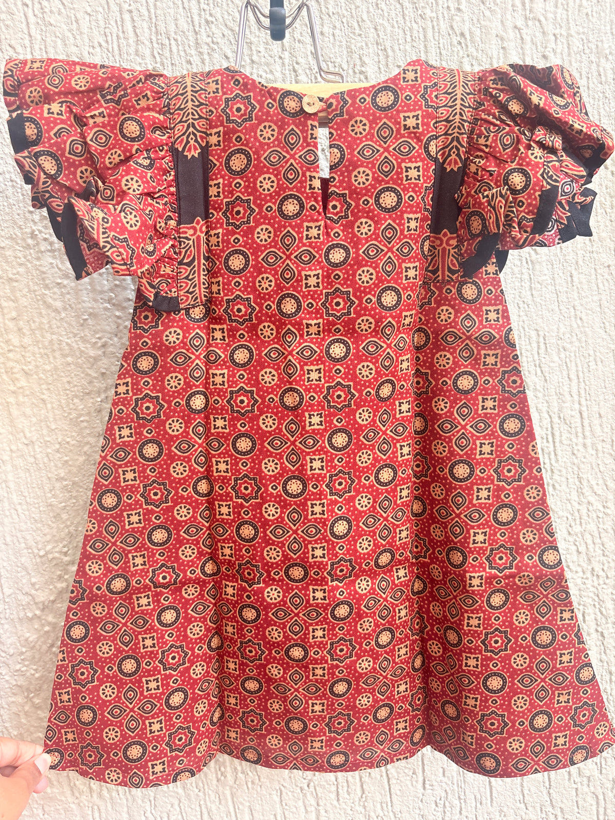 Cute Motif Ajrakh Cotton Dress