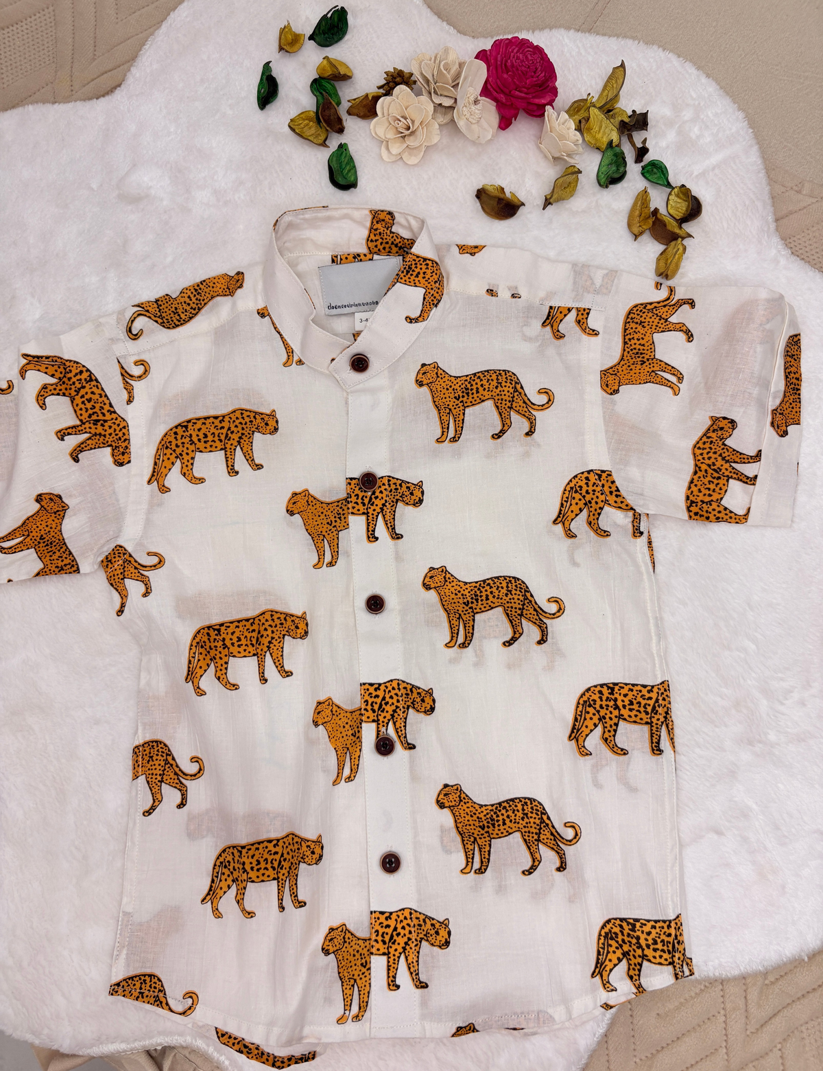 Pure Jaipur Cotton Leopard Hand-Block Co-ord Set for Boys